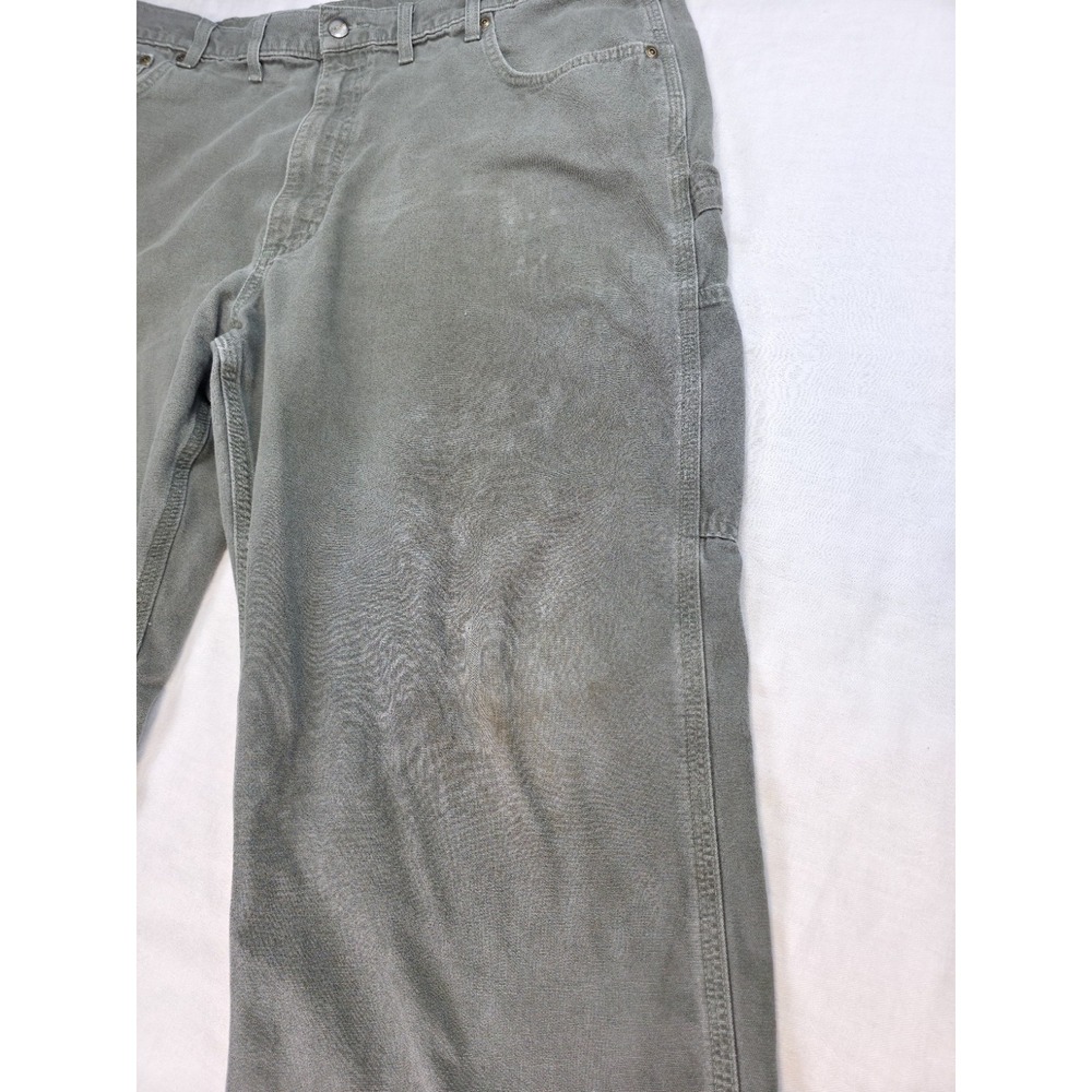 Carhartt Thrashed Loose fit Distressed Carpenter Pants  Dark Moss Gorpcore 44x30 - Picture 4 of 9